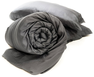 TruHugs Weighted Blanket - TruHugs ONE Grey/Gray Sustainable Eco-Friendly 100% Biodegradable Bamboo Weighted Blanket along with 2 free bonus color matched pillowcases.